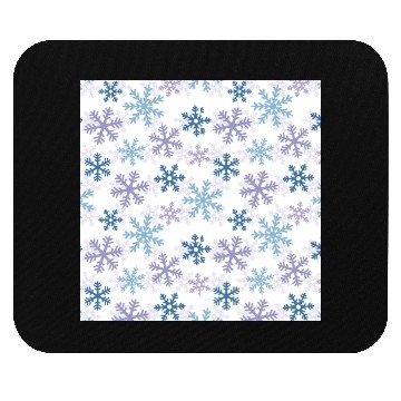 Discover Modern Snowflakes Pattern White Mouse Pads