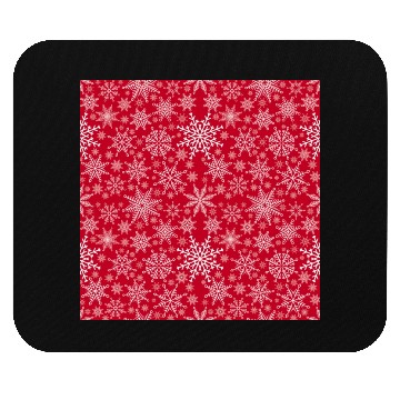 Discover Snowflakes Pattern Red White Mouse Pads