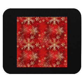 Discover Snowflakes Pattern Red Gold Mouse Pads