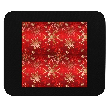 Discover Snowflakes Pattern Red Gold Mouse Pads