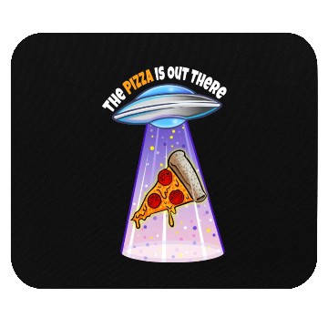 Discover Funny Pizza UFO Alien Abduction Mouse Pads