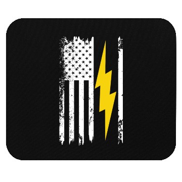 Discover Cool Lightning Bolt And Flag Electrician Mouse Pads