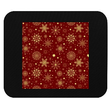 Discover Snowflakes Pattern Burgundy Gold Mouse Pads