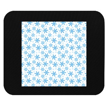 Discover Modern Snowflakes Pattern White Blue Mouse Pads