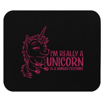 Discover Unicorn in human costume Mouse Pads