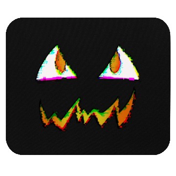 Discover Jack O Lantern Face Glitch Mouse Pads