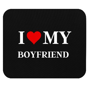 Discover I Love My Boyfriend Black Mouse Pads