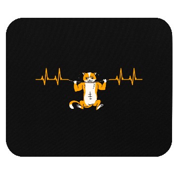 Discover Cute Cat. Heartbeat Mouse Pads