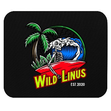Discover Surfing Skull by Wild Linus Germany Mouse Pads