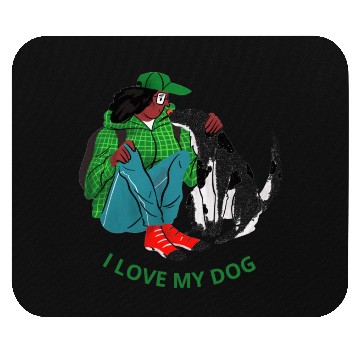 Discover cool design I LOVE MY DOG Mouse Pads