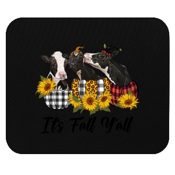 Discover It's Fall Y'all Cows and Pumpkins Sunflower Mouse Pads
