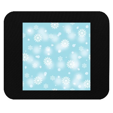 Discover Abstract Blue Snowflakes Pattern Mouse Pads