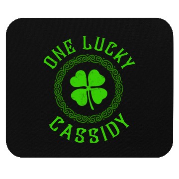 Discover One Lucky Cassidy Irish Family 4 Leaf Clover Mouse Pads