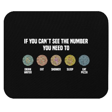 Discover Ishihara Numbers - Eat Pizza Mouse Pads