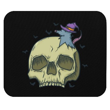 Discover Halloween Bone Head with Witch Mouse Mouse Pads