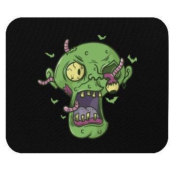 Discover creepy Halloween Head with Worms Mouse Pads