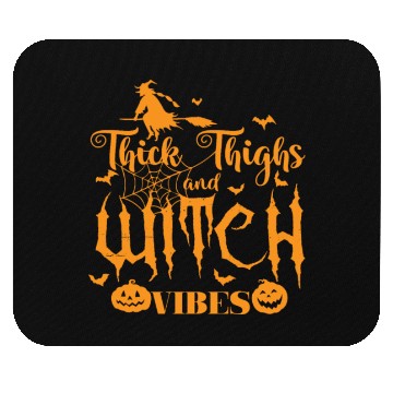 Discover Thick Thighs and Witch Vibes Halloween Mouse Pads