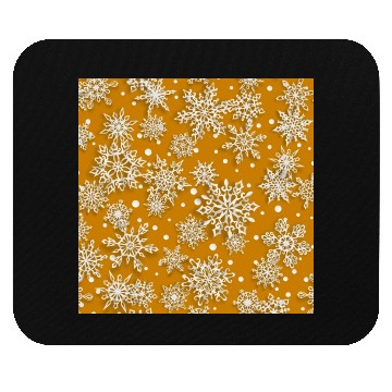 Discover Orange Snowflakes Pattern Mouse Pads