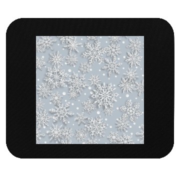 Discover Grey Snowflakes Pattern Mouse Pads