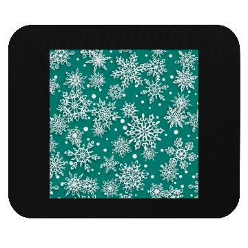 Discover Green Snowflakes Pattern Mouse Pads