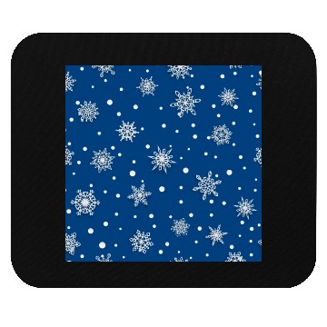 Discover Modern Navy Blue Snowflakes Pattern Mouse Pads