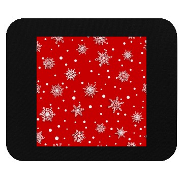 Discover Red Snowflakes Pattern Mouse Pads