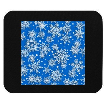 Discover Blue Snowflakes Pattern Mouse Pads