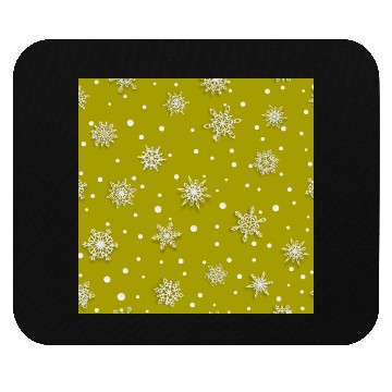 Discover Yellow Snowflakes Pattern Mouse Pads