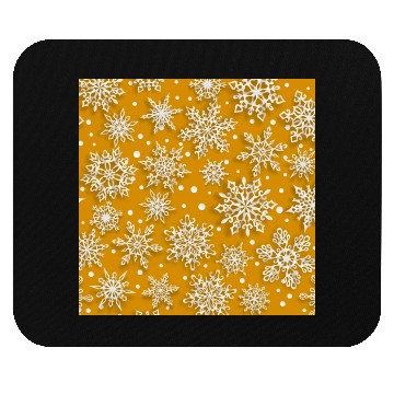 Discover Elegant Orange Snowflakes Pattern Mouse Pads