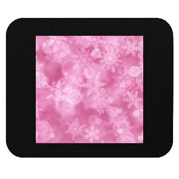 Discover Pink White Snowflakes Pattern Mouse Pads