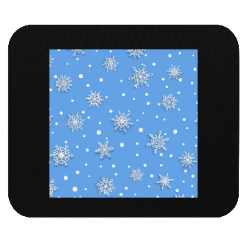 Discover Blue Snowflakes Pattern Mouse Pads