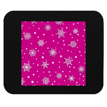 Discover Pink Snowflakes Pattern Mouse Pads