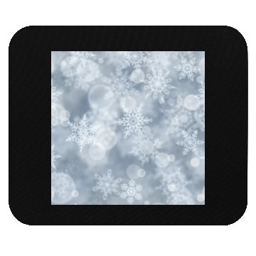 Discover Grey White Snowflakes Pattern Mouse Pads