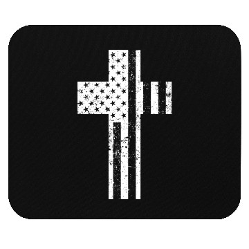Discover US Flag Cross American Army Veterans Mouse Pads