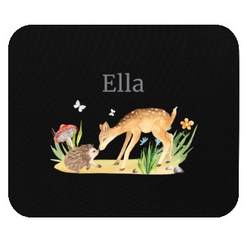 Discover Forest Animal Deer Hedgehog Flowers Name Ella Mouse Pads