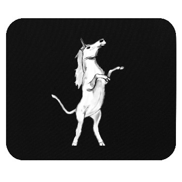 Discover Funny white unicorn Mouse Pads