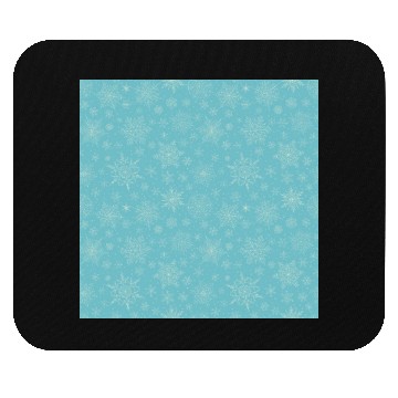 Discover Teal Snowflakes Pattern Mouse Pads