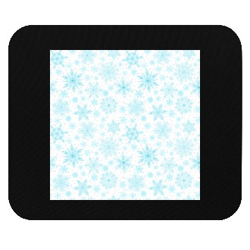 Discover Modern Snowflakes Pattern White Teal Mouse Pads