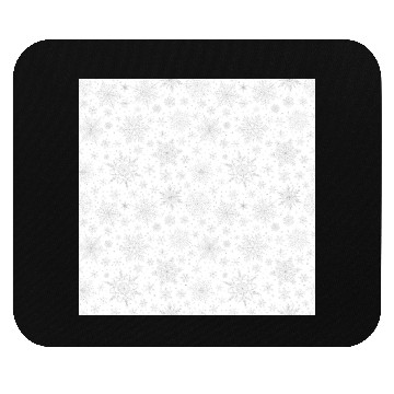 Discover Modern Snowflakes Pattern White Silver Mouse Pads