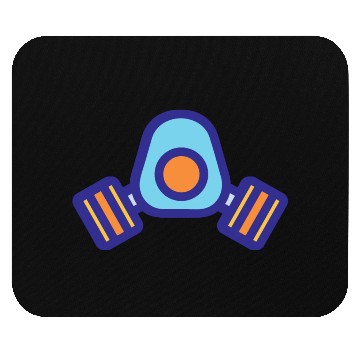 Discover Blue Orange Comic Face Protection Nuclear Gas Mask Mouse Pads