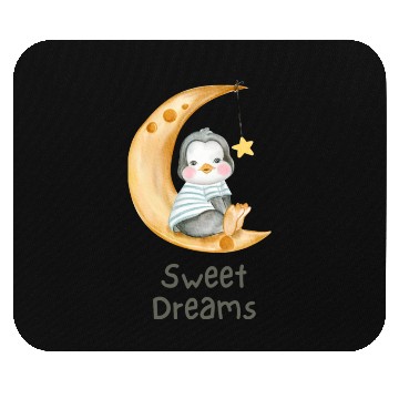 Discover Cute Penguin Moon Sweet Dreams Mouse Pads