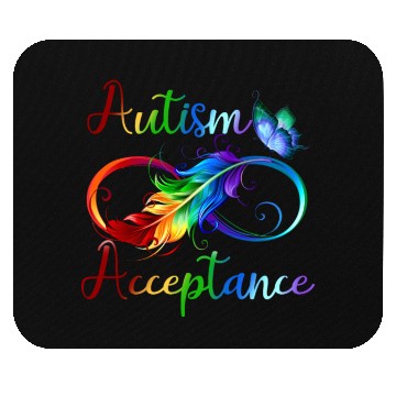 Discover Autism Red Instead Infinity Acceptance Butterfly Mouse Pads