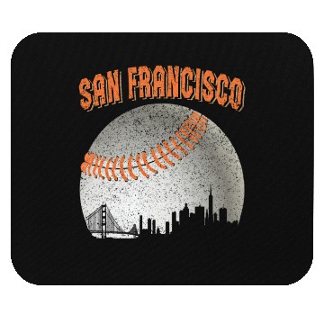 Discover San Francisco Vintage Skyline Baseball For Gameday Mouse Pads