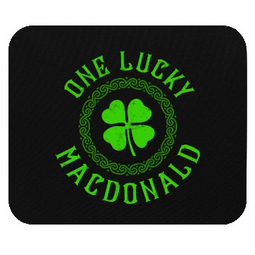 Discover One Lucky MacDonald Irish Family Four Leaf Clover Mouse Pads