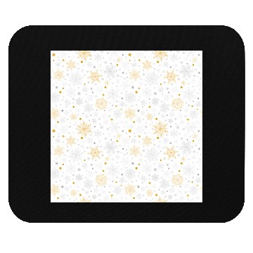 Discover Modern Snowflakes Pattern White Gold Mouse Pads