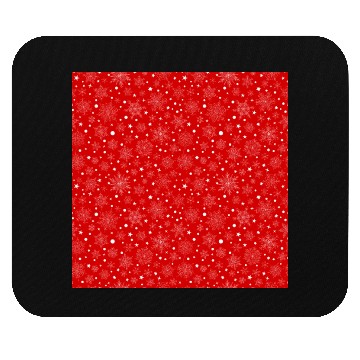 Discover Red Snowflakes Pattern Mouse Pads