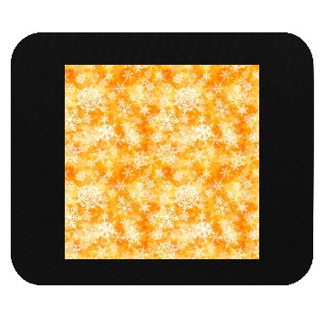 Discover Orange White Snowflakes Pattern Mouse Pads