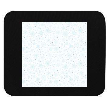 Discover Modern Snowflakes Pattern White Blue Mouse Pads