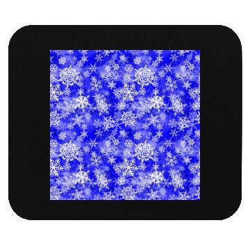 Discover Navy Blue White Snowflakes Pattern Mouse Pads