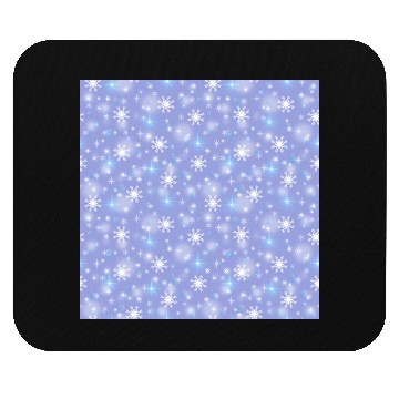 Discover Blue White Snowflakes Pattern Mouse Pads